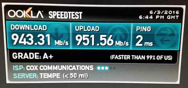 Cox deals speed test